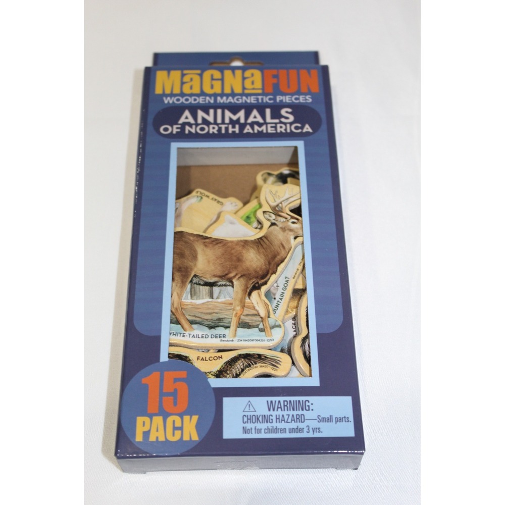 Bendon MagnaFun Animals‎ of North America Wooden Magnetic Pieces 15 Pack New